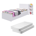 Cama Com Auxiliar Menina Laura Branco Com Colchões