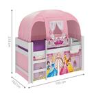 Cama Com Barraca E Led Nantes Branco E Rosa