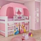 Cama Com Barraca E Led Nantes Branco E Rosa