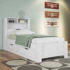 Cama Com Baú E Gavetas Solteiro Malvinas Branco Com Colchão