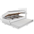 Cama Com Baú Solteiro Com Auxiliar E 2 Colchões Larissa Branc