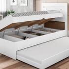 Cama Com Baú Solteiro Com Auxiliar E 2 Colchões Larissa Branc