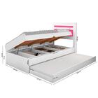 Cama Com Baú Solteiro Com Auxiliar Larissa Branco Rosa Framar