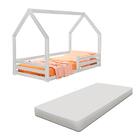 Cama Com Colchão Solteiro Montessoriana Casinha Madeira Maciç