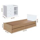 Cama Com Cômoda E Gavetões 3 Em 1 Aveiro Oak Branco Judith Sh
