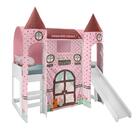 Cama Com Dossel E Escorregador 2 Torres Linda Rosa Com Colchão