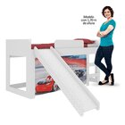 Cama Com Escada Joy Cortina Carros Disney E Luz De Led Pura M