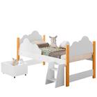Cama Com Escadinha Infantil Nuvem Branco Maia Divaloto