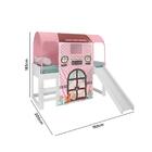 Cama Com Escorregador Com Cortina Doce Casinha