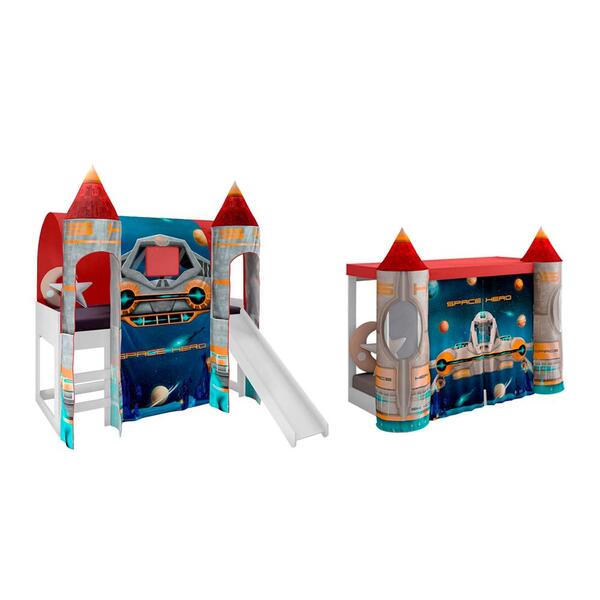 Cama Com Escorregador Com Cortina Princesas Disney