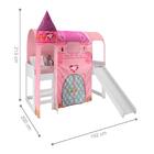 Cama Com Escorregador Com Dossel 1 Torre Com Leds Cuba Branco