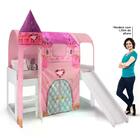 Cama Com Escorregador Com Dossel 1 Torre Cuba Branco E Rosa