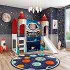 Cama Com Escorregador Com Dossel 2 Torres Orlando Azul Com Co