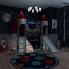 Cama Com Escorregador Com Dossel 2 Torres Orlando Azul Com Co