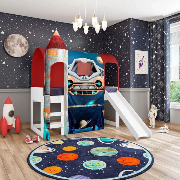 Cama Com Escorregador Joy Com Dossel Barraca Space E 1 Torre
