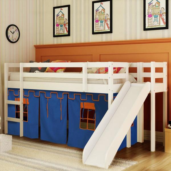 Cama infantil com escorregador transversal clearance