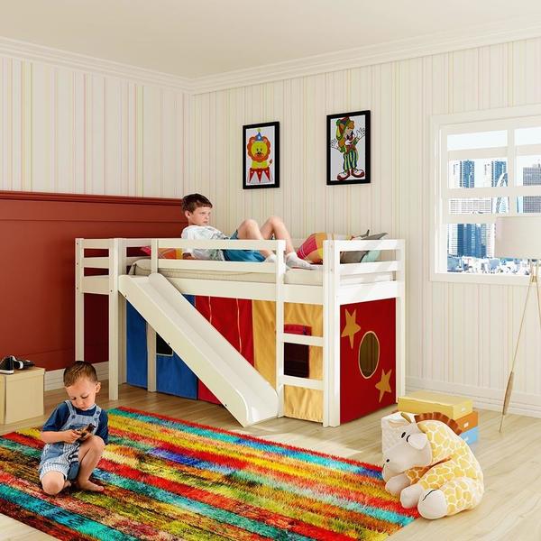 Cama infantil com escorregador transversal clearance