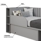 Cama Com Nichos E Espaço Pet Paris Grafite