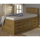 Cama Cômoda Solteiro Florença Com 7 Gavetas Branco Fosco - Ca