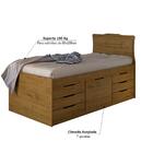 Cama Cômoda Solteiro Florença Com 7 Gavetas Branco Fosco - Ca