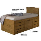 Cama Cômoda Solteiro Florença Com 7 Gavetas Branco Fosco - Ca