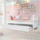 Cama Da Babá Júlia Com Cama Auxiliar Branco Brilho Carolina B