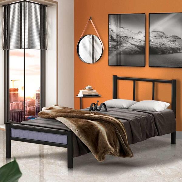 Cama De Aço Casal Tubular 1.38 Preto Jane Shop Jm