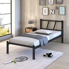 Cama De Aço Helena Preto P/ Quarto Solteiro