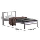 Cama De Aço Solteiro Tubular 0.88 Cinza Jane Shop Jm
