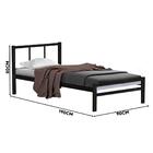 Cama De Aço Solteiro Tubular 0.88 Preto Jane Shop Jm