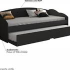 Cama De Babá Solteiro Funny Preto Fosco