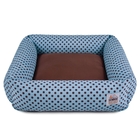 Cama De Cachorro Com Zíper Hanna - G - Azul Poá Marrom