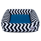Cama De Cachorro Com Zíper Hanna - Gg - Chevron Navy