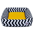 Cama De Cachorro Com Zíper Hanna - M - Chevron Amarelo