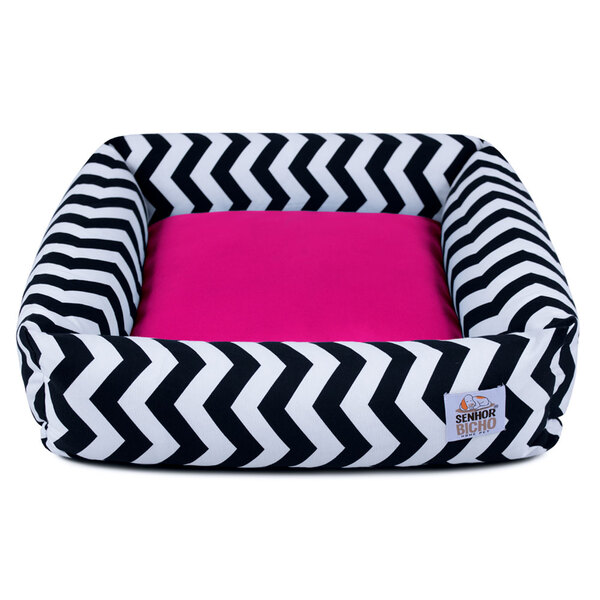 Cama De Cachorro Com Zíper Hanna - M - Chevron Pink