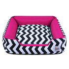 Cama De Cachorro Com Zíper Pandora - G - Chevron Pink