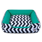 Cama De Cachorro Com Zíper Pandora - M - Chevron Verde