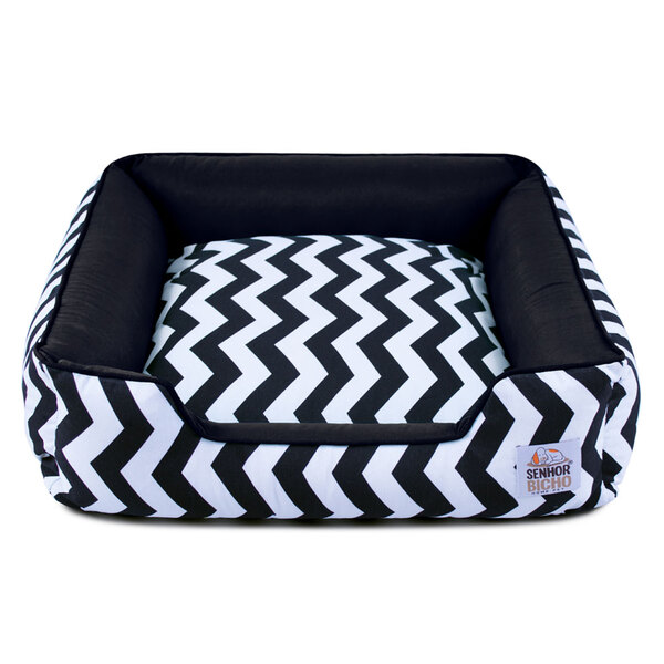 Cama De Cachorro Com Zíper Pandora - P - Chevron Preto