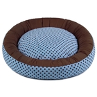 Cama De Cachorro Com Zíper Redonda Nani - M - Azul Poá Marrom