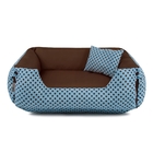 Cama De Cachorro Dupla Face Lola - M - Azul Poá Marrom