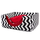 Cama De Cachorro E Gato Toca Iglu - M - Chevron Vermelho
