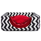 Cama De Cachorro E Gato Toca Iglu - M - Chevron Vermelho