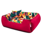 Cama De Cachorro Impermeável Lola - G - Geometric Vermelho