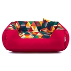 Cama De Cachorro Impermeável Lola - M - Geometric Vermelho