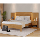 Cama De Casal 100% Mdf 129x241x195cm Com 2 Mesas De Cabeceira