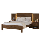 Cama De Casal 100% Mdf 129x260x208cm Com 2 Mesas De Cabeceira