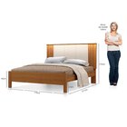 Cama De Casal 100% Mdf Com Led 123cm X 175cm Duo Freijó / Off