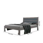 Cama De Casal 100% Mdf Grafite Delta Fênix Com Colchão Casal