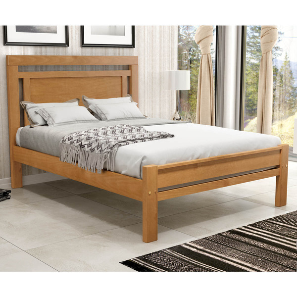 Cama De Casal 197cm X 146cm Paris Freijó Madeira Pinus - Cava