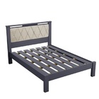 Cama De Casal Alaska Chumbo/bege – Carmolar Móveis